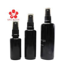 in stock perfume uv black glass bottle with spray pump for cosmetic VB-27B